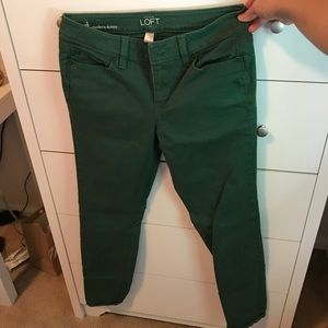 LOFT Green denim Pants size 4 -EUC
